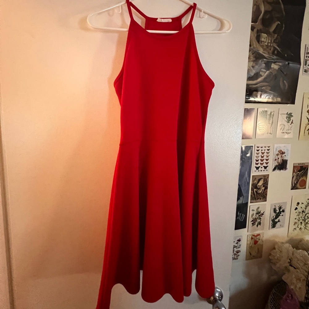 Halter red dress